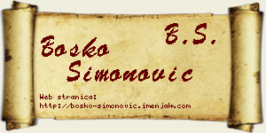 Boško Simonović vizit kartica